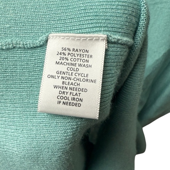 Loft Women's Blue Waffle Knit Cowl Neck Dolman Sleeve Pullover Sweater SZ L - Picture 3 of 8